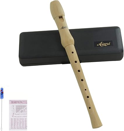 Amazon.com: Aiersi Instrumento musical profesional 2 piezas de madera de arce soprano grabador para niños adultos con mesa de digitación de mano, palo de limpieza con peine, carcasa dura de plástico (dedo