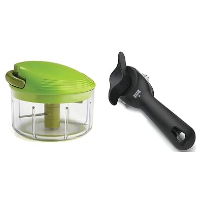 Kuhn Rikon Pull Chop Manual Food Processor – 2-Cup Green Chopper With Stainless Steel Blade