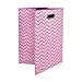 Folding Laundry Basket, Pink Chevron with Handles – High-Strength Polymer Construction – Folds for Easy Storage and Transportation
