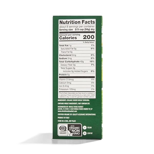 WHOLE FOODS MARKET, ORGANIC ORECCHIETTE RIGATE, 16 OUNCE