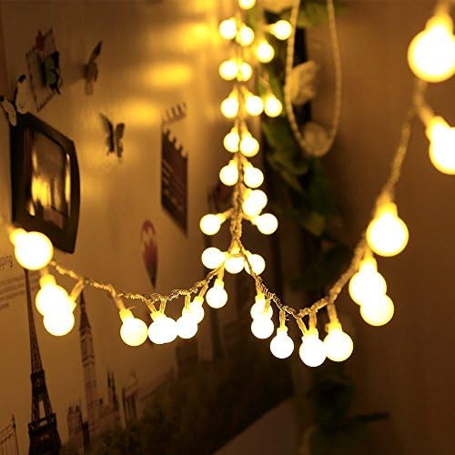 DOULINE Led Globe String Lights，100 LED 32.8ft/10m Round Ball Fairy Lights for Garden,Indoor,Party,Christmas,Holiday ,Wedding,Decoration,8 Lighting Modes.(Warm White)
