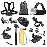 TEKCAM Sport Action Camera Accessories Kit Compatible with Gopro Hero 7/ AKASO EK7000 Brave 4 V50/ Crosstour/Campark 4K Outdoor Waterproof Camera