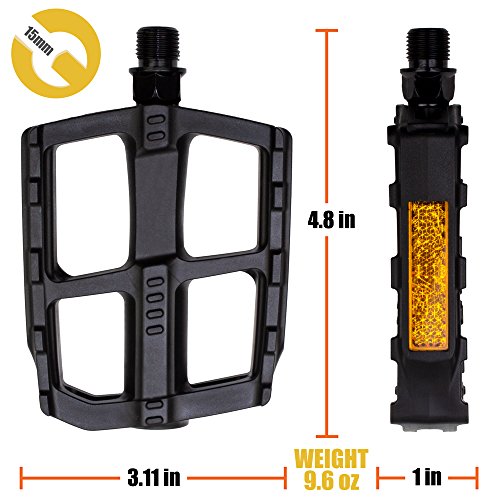 BV Bike Pedal 2Set, Universal Fit Bicycle Pedals 9/16" Compatible