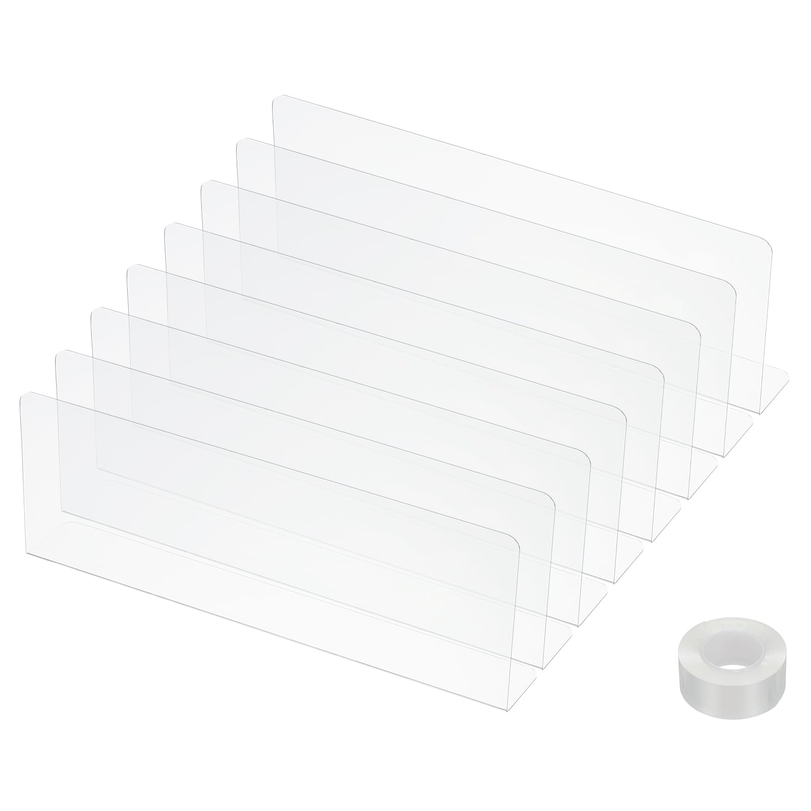 PATIKIL 8 Pack Under Couch Blocker, Acrylic Under Bed Blocker for Pets (3.94" H x 11.02" L) with Tape Clear Toys Blocker for Bed Sofa Desk Furniture