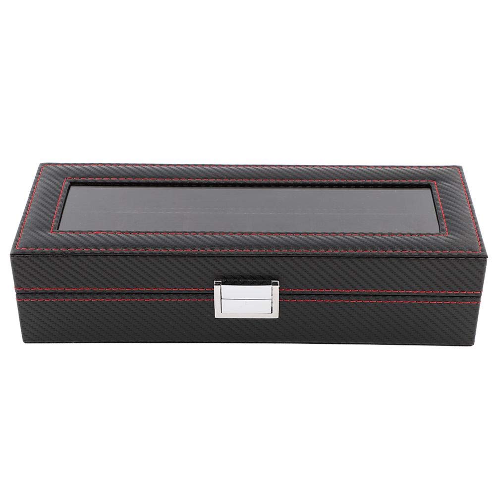 Dioche Watch Storage Case, 6 Slots Watch Box Organizer with PU Surface for Men and Women Watch Jewelry Large Holder Boxes