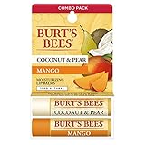 Burt's Bees 100% Natural Moisturizing Lip Balm, Coconut & Pear and Mango with Beeswax & Fruit Extracts - 2 Tubes