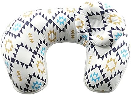 Premium Confortable Nursing Pillow Brestfeeding Positioner - Blue Squre (Blue) for petite mom