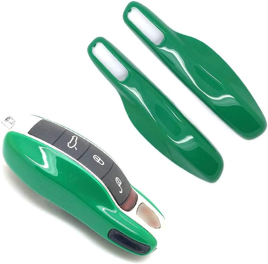 carmonmon Smart Protectors Keyless Remote Key Cases Shell Car Key Case Platic Cover Case Cover Side Blades for Porsche Cayenne Panamera (Green)