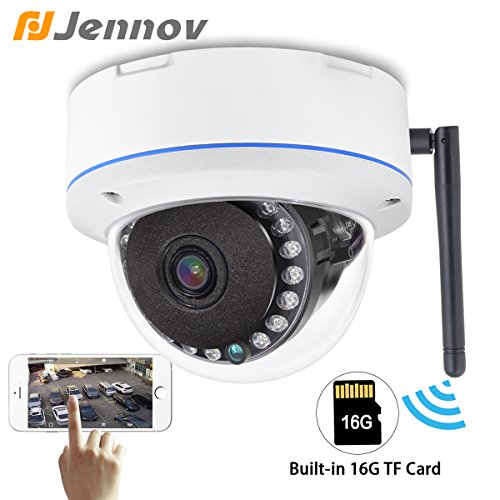 Jennov 720P Wifi Smart Wireless Security Cameras Outdoor Waterproof Cctv Dome IP Camera With Built-in 16G TF Card Day Night Vision Mobilephone Remote View