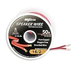 High Performance 16 Gauge Speaker Wire, Oxygen Free Pure Copper - UL Listed Class 2 (50 Feet Spool)