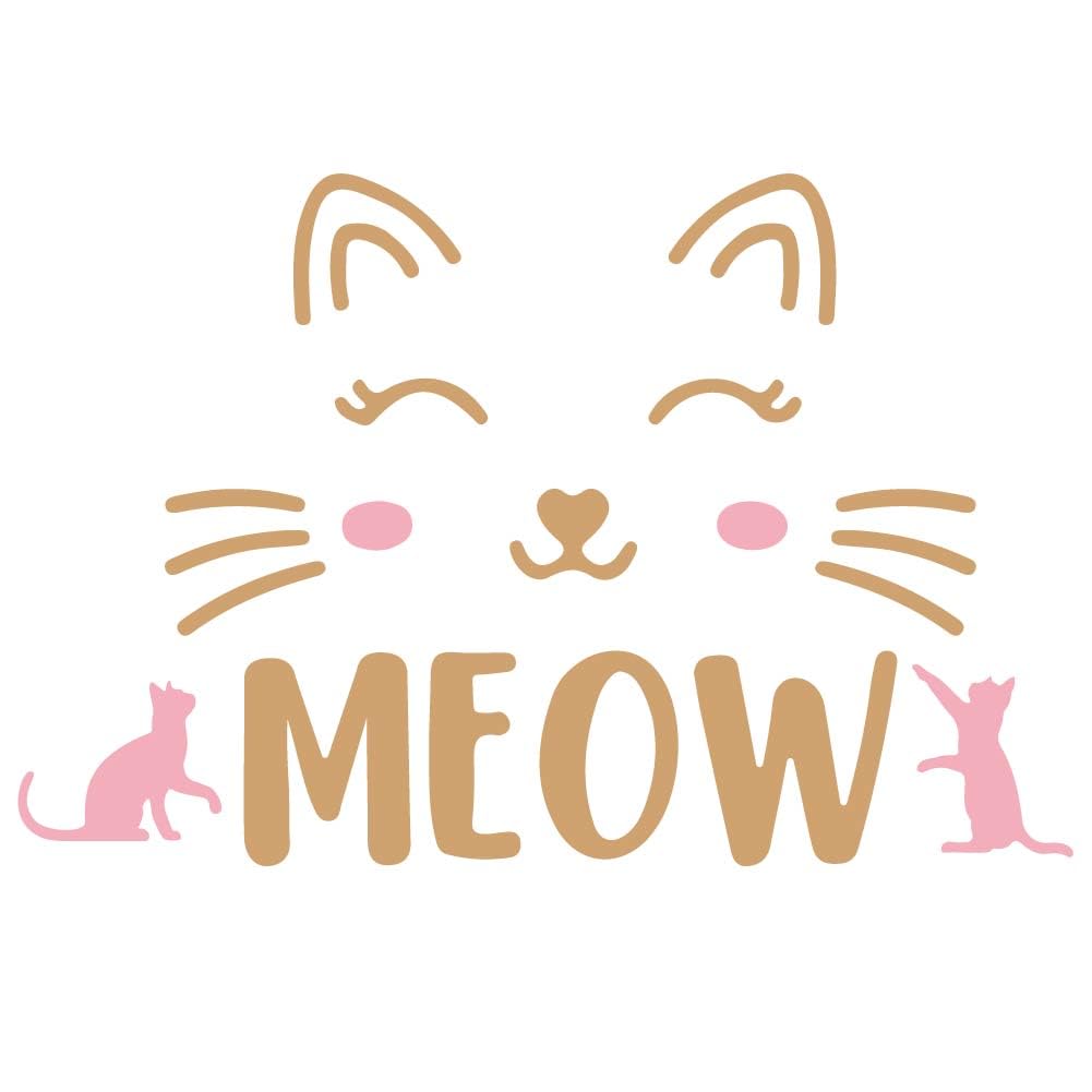 SUPERDANT Cat Meow Wall Stickers Cat Whiskers Wall Decals Cute Cat Abstraction Stickers and Murals DIY Art PVC Wall Decal for Bedroom Kids Room LivingRoom