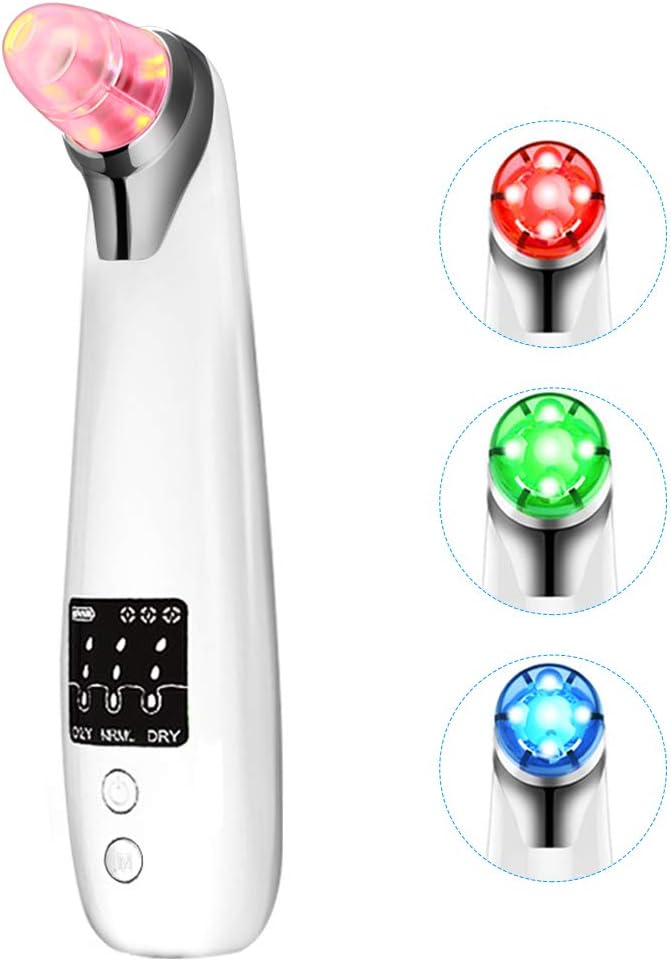 Blackhead Remover Vacuum—DFSM Pore Cleaner Electric Suction Facial Comedo Acne Blackhead Extractor Tool with LED Display & 6 Suction Head for Facial Skin