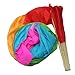 VStoy New 1.8M Hand Made Belly Dance Dancing Silk Bamboo Long Fans Veils Art Colorful