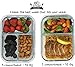 [3-Pack - New 2019 Design] 3 Compartment Bento Boxes Glass Food Container with Maria Emmerich Keto Diet Cookbook Sample - Leak Proof Meal Prep and Portion Control