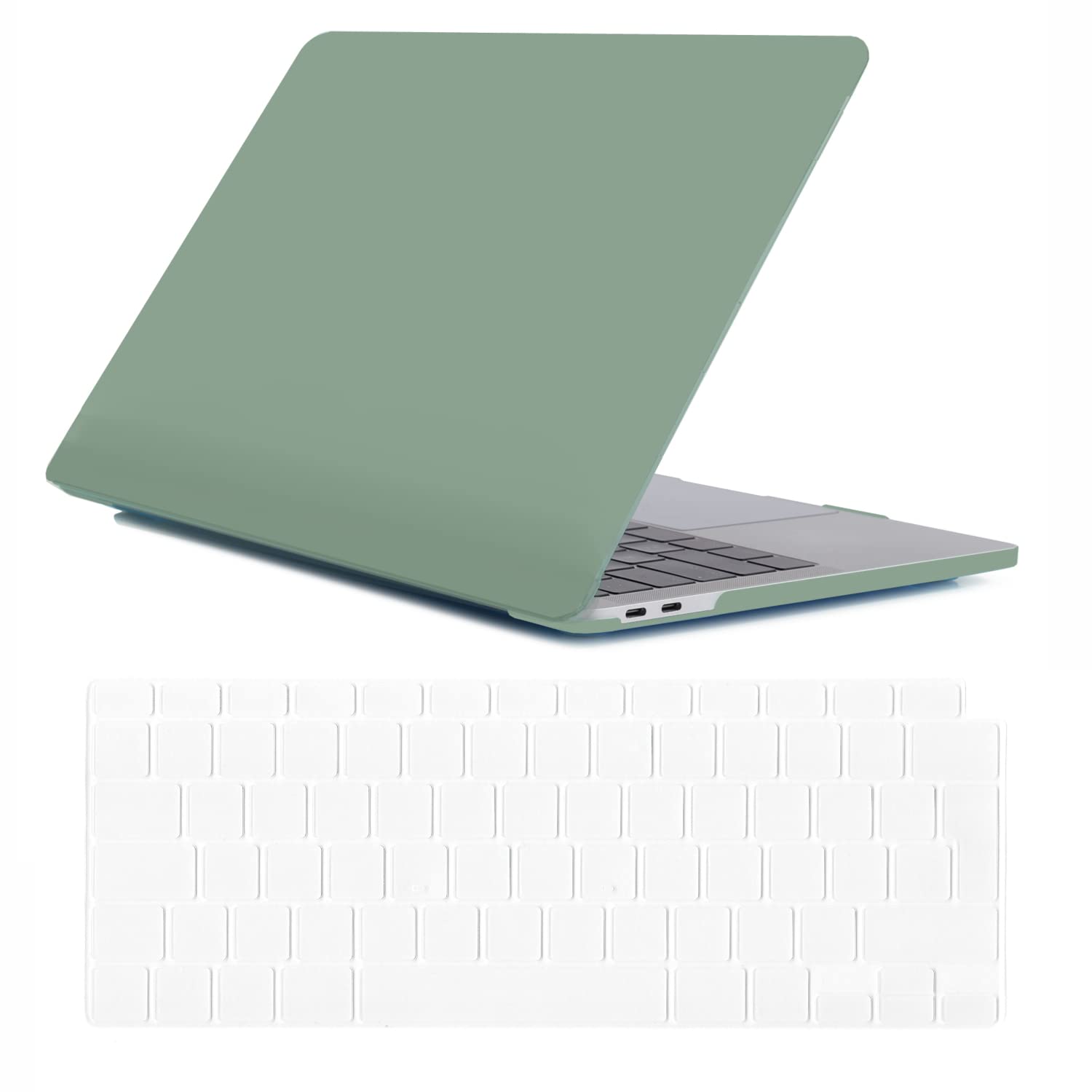 Se7enline Compatible with MacBook Air 13 Inch Case Laptop Cover for 2024 2023 2022 2021 2020 2019 2018 Mac Air Retina Display Touch ID A1932/M1 A2337/A2179&Keyboard Cover(UK Layout),Midnight Green