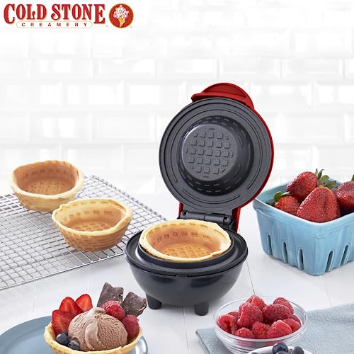 Cold Stone Creamery Waffle Maker, Mini Waffle Bowl Maker, Electric