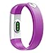 moreFit Fitness Tracker, Slim HR Heart Rate Touch Screen Activity Tracker Wireless Smart Bracelet Pedometer (Plum-Silver)