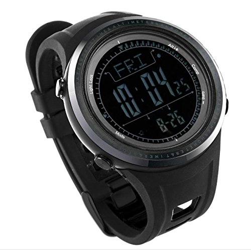 SunRoad FR802C Outdoor Mens Sports Casual LED Display Barometer Watch- Altimeter Stopwatch Barometer Pedometer Multifunction Wristwatch