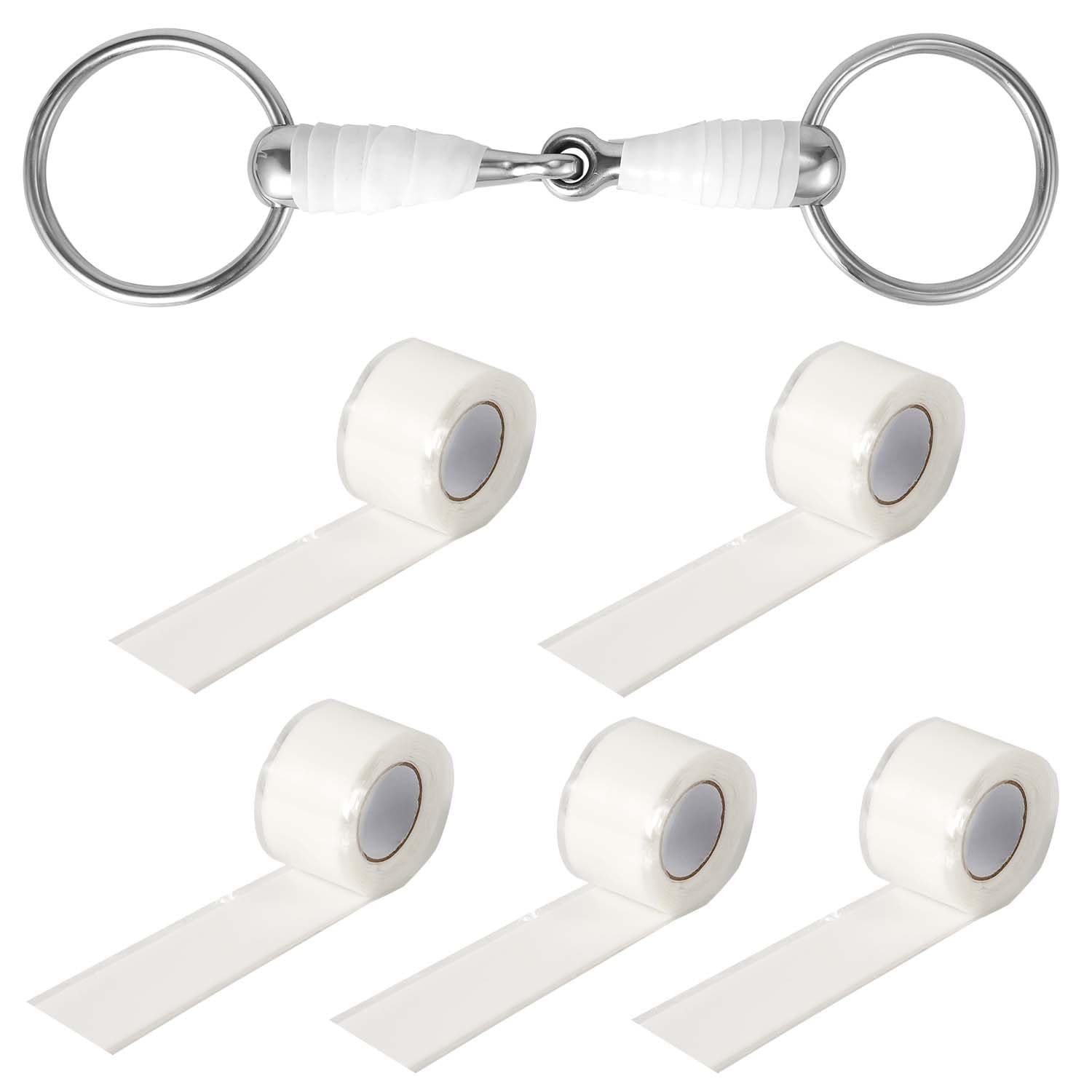 NQEUEPN 5 Rolls Horse Bit Wrap Tapes, 39.4x1 Inch Silicone Horse Bit Guards Protector Bandage for Equines Equestrian, Elastic Horse Accessories Protection Horse Weight for Horses Bit Care Supplies