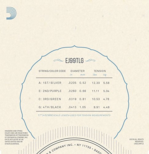 D'Addario EJ99TLG Pro-Art Carbon Ukulele Strings, Tenor Low G