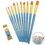 Paint Brushes Set, 10pcs Paintbrushes Flat/Shader