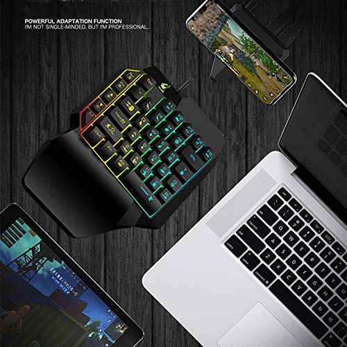LexonElec-Mobile-Game-Controller-Keyboard-and-Mouse-Converter-One-Hand-Gaming-KeyboardRainbow-Backlight-Breathing-Keyboard-and-Mouse-for-PUBG-Mobile-Android-Tablet-Games