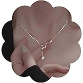 Aneneiceera Vintage Star Y Drop Necklace Silver Star Pendant Necklace Cz Crystal Big Dipper Choker Necklace Minimalist Y Lariat Necklace Chain Jewelry for Women