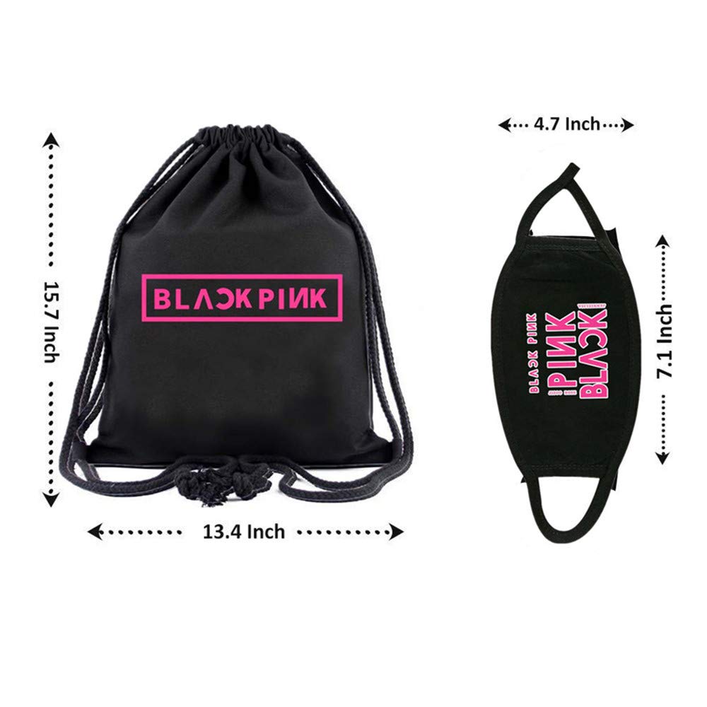 black pink string bag