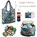 BeeGreen Shopping Bags Cloth Grocery Bags Foldable Travel Bag Tote Bags Bulk - Reusable Gift Bags with Handles (6 Pack) - Heavy Duty Large Washable Animal Holiday Design for Women Travel & Groceries​