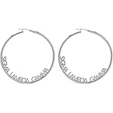 Sorority Shop Sigma Lambda Gamma- Hoop Stainless Steel Dainty Earrings for Women - Sigma Lambda Gamma Jewelry with Ideal 2" Diameter Hoops - Sigma Lambda Gamma Gifts
