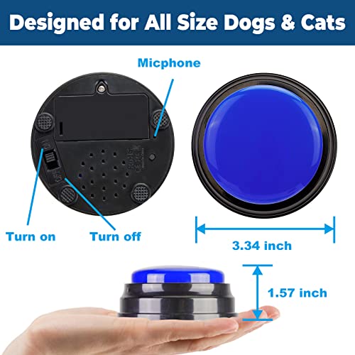 RANSANX Recordable Button for Dogs, Talking Dog Buttons with Mat Dog