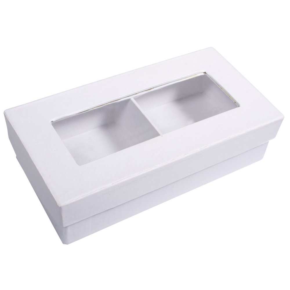 Rayher 67268102 Paper-mâché gift box, FSC Rec. 100%, white