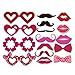 PBPBOX Valentines Day Photo Booth Props DIY Creative Funny Disguise Props 40 Pieces