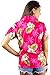 V.H.O. Funky Hawaiian Blouse Shirt, Small Flower, Pink, XL