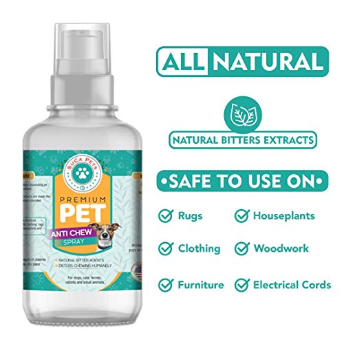 Premium Pet No Chew Spray for Dogs and Cats-Anti Chew Spray Behavoral Aid & Dog Repellent Training for Biting and Chewing [8OZ] - Thumbnail 2