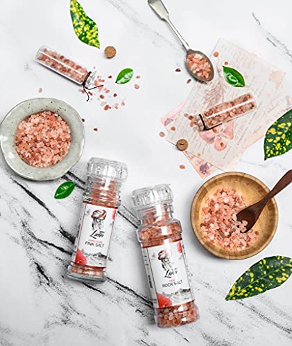 LUNN PINK ROCK SALT | 4.24 OZ (120 GM) | WITH GLASS GRINDER.