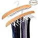 Tie Rack Hanger for Closet: Ohuhu 2 Packs 24 Folding Hooks Tie Hangers for Men Wooden Tie Holder Organizer Space Saving Necktie Storage 360 Degree Rotating Ties Belts Scarves Tank Tops-Burlywood