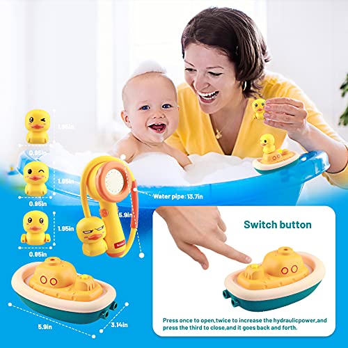 Zalmoxe Ducks Sprinklers Baby Bathtub Toys, Rubber Ducks Shower Bath