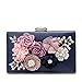Evening Clutch Purses Women's Satin Flower Pearl Beaded Evening Handbag
