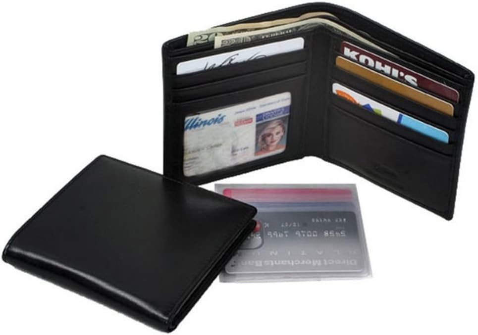 Cowhide Nappa Leather Hipster Wallet Color: Black