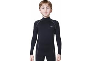 Henri maurice Thermal Underwear Kids Mock Turtleneck Shirts Compression Tops Base Layer NLK