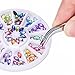 Hicarer 9 Boxes Nail Art Rhinestones Stones Set for Nail Art Decorations, Nail Beads Glitter Crystals Rhinestone Nail Decoration with 1 Piece Rhinestone Picker and Tweezer in Storage Bag (Style C)