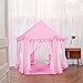 CuteKing Princess Castle Kids Play Tent Children Large Playhouse with LED Small Star Lights, Pink