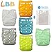 Baby Double Rows of Snaps 6pcs Pack Fitted Pocket Washable Adjustable Cloth Diaper(Netural Color)6BM98, AMGrey, One Size primary