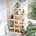 SONGMICS 6-Tier Bamboo Plant Stand, Flower Display Rack, Holds 12 Pots, Hollow-Out Shelving Unit, Indoor Plant Pot Holder, for Living Room, Balcony, Natural UBCB95NLthumb 1