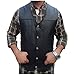 2Fit Men's Black Genuine Leather 10 Pockets Motorcycle Biker Vest New S To 6XL (Large (CHEST 42 INCHES))