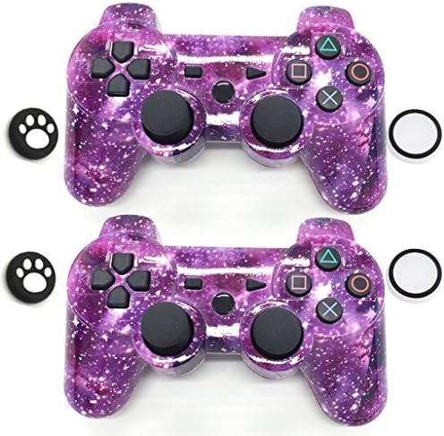 Bluetooth Wireless Dualshock Remote Game Gaming Controller Gamepad Joystick for Bluetooth Conection Game ( 2 Pack ) (galaxy Stars)