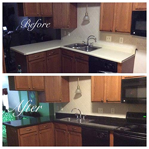 image for EZ FAUX DECOR Black Marble Counter Top Film Self Adhesive Vinyl Lamina