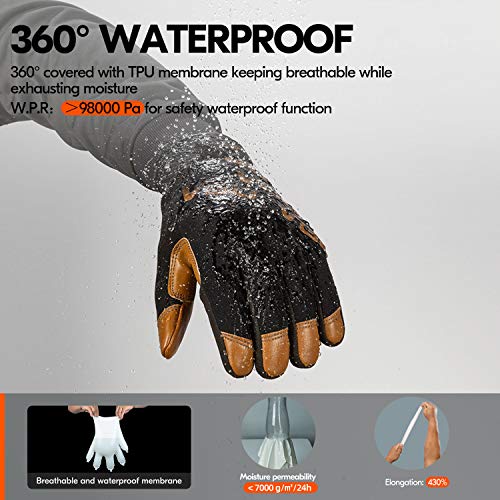 Vgo 1Pair 4℉ or above 3M Thinsulate C100 Winter Warm Waterproof Light