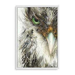 Framed Canvas Home Artwork Decoration Animal Portrait Canvas Wall Art for Living Room, Bedroom - 16x24 inches
